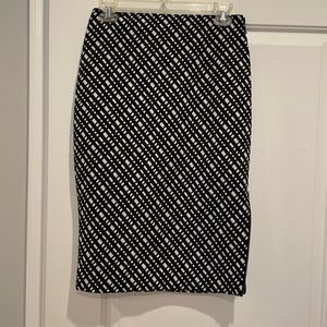Express black and white checked pencil skirt, mid length!